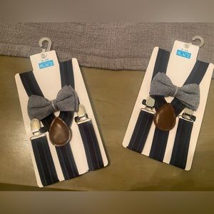 New with tags Childrens place boys blue bow tie and suspenders size 6-16.